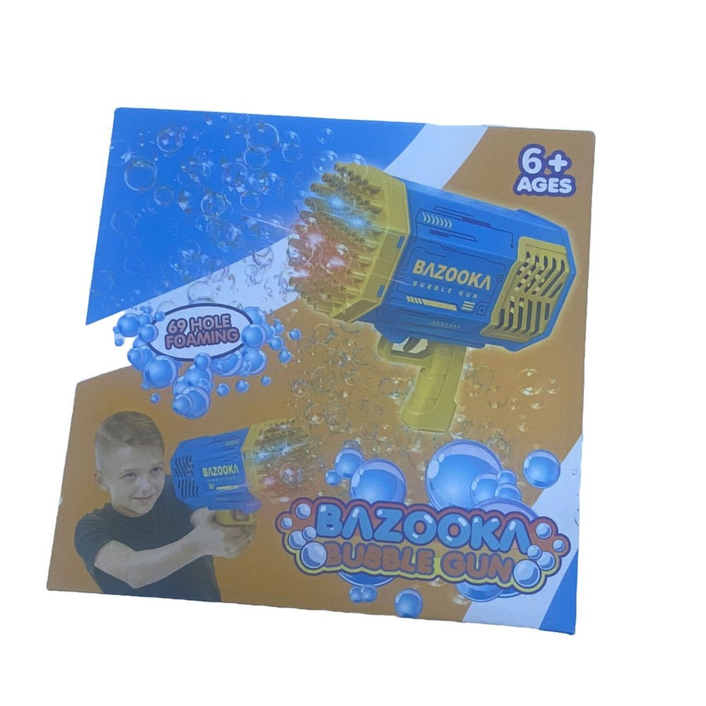 Rocket Bubble Gun 69 Hole Foaming Bazooka Bubble Machine NEW Pink